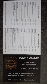 Menu du Pizz'a doudou à La Pacaudière