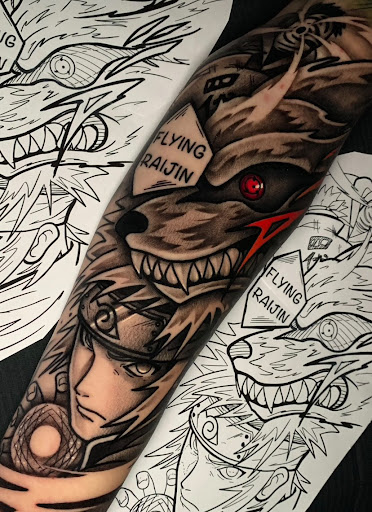 Explore angel number tattoo ideas, creative tattoo ideas in Greensboro, available at Mew Tattoo