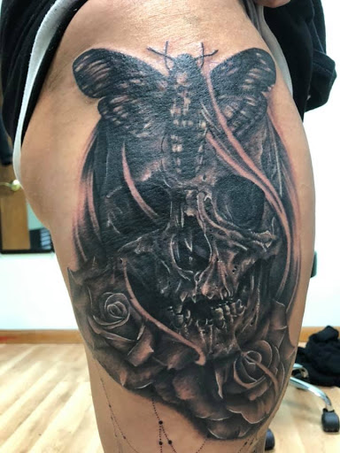Explore forearm wolf tattoo ideas, creative tattoo ideas in Kenosha, available at Kenosha Tattoo Company