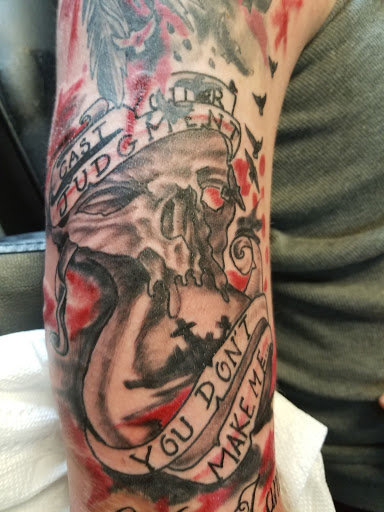 Explore dystopian tattoo ideas, creative tattoo ideas in Dallas, available at Freak Show Studio