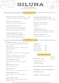 Menu du GiLuna Coffeehouse à Lyon