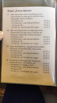 Carte du Zum Alten Hecht à Isny im Allgäu