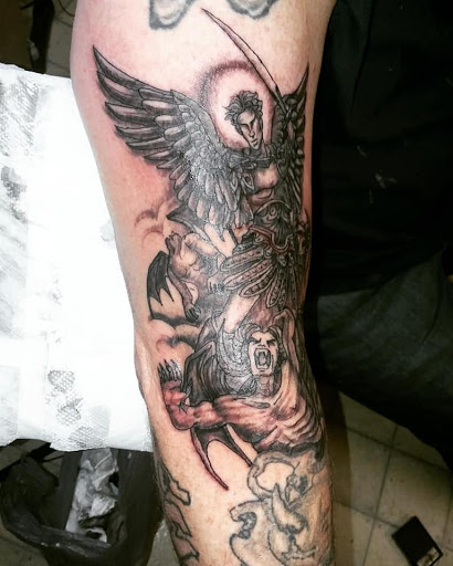 Explore dark angel tattoo ideas, creative tattoo ideas in Carbondale, available at MsCandyTattoo