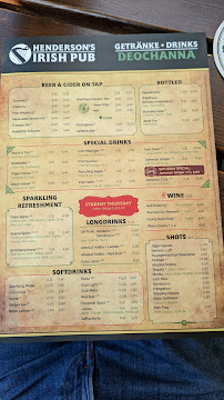 Menu / carte de Henderson's Irish Pub à Karlsruhe
