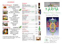Restaurant karma à Nancy menu