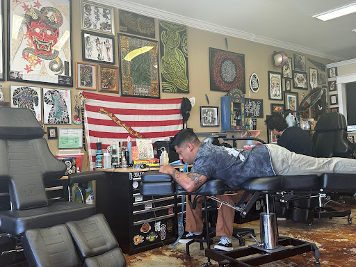 Explore sideburn tattoo ideas, creative tattoo ideas in San Diego, available at Above All Tattoo - Pacific Beach