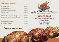 Menu du Rôtisserie « Chez Poulette » JARMENIL à Jarménil