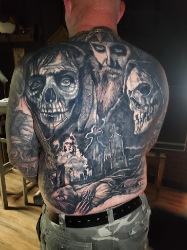 Explore firefighter sleeve tattoo ideas, creative tattoo ideas in Caroga Lake, available at Recluse Studio