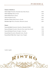 Pizzeria Ristrò à Cervino (la carte)