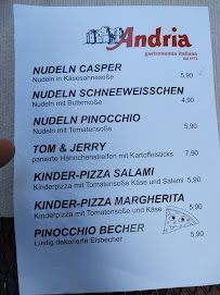 Menu du Andria à Leipzig