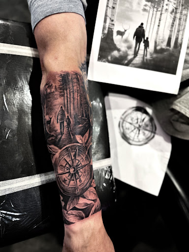 Explore purple rose tattoo ideas, creative tattoo ideas in Saint Paul, available at Supreme Art Of War Inc