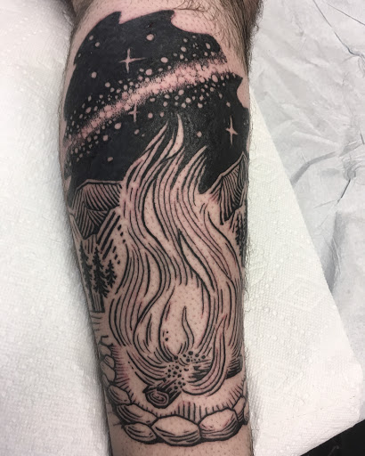 Explore male calf tattoo ideas, creative tattoo ideas in Oakland, available at Premium Tattoo