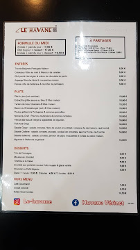 Restaurant Le Havane. à Le Vésinet (le menu)