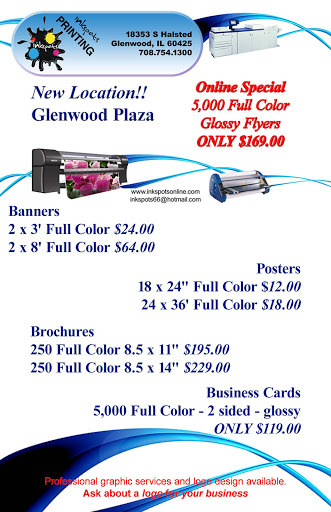 Commercial Printer «Ink Spots Printing & Media Design», reviews and photos, 18300 S Halsted St, Glenwood, IL 60425, USA