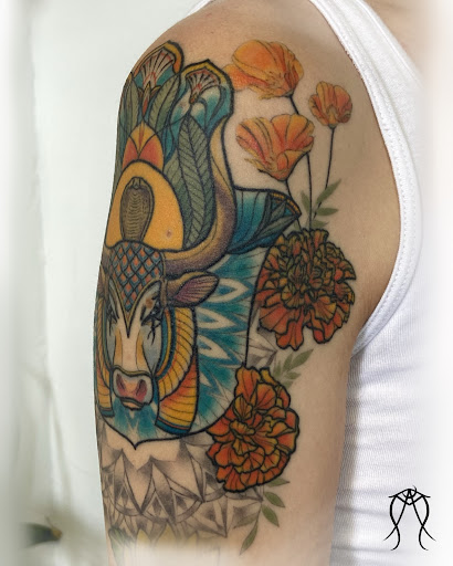 Explore abstract tattoo ideas, creative tattoo ideas in Scipio Center, available at Ace of Wands Private Tattoo & Tarot Studio . Appointment Only