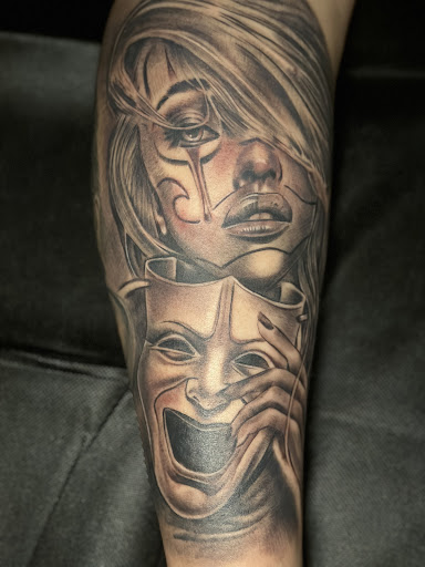 Explore farmer tattoo ideas, creative tattoo ideas in San Marcos, available at FROSTY TATTOO STUDIO