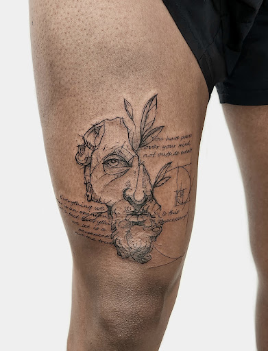 Explore tattoo leg ideas, creative tattoo ideas in Sunnyvale, available at Greego tattoo