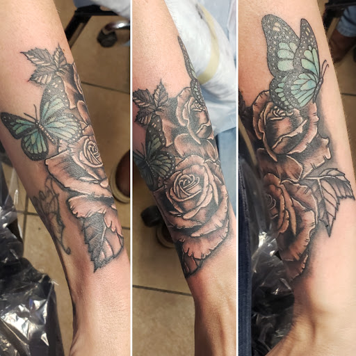 Explore chest plate tattoo ideas, creative tattoo ideas in Elko, available at Custom Tattoos and Body Piercing Studio