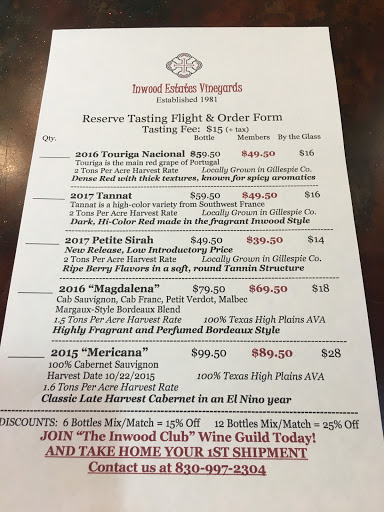 Bistro «Inwood Estates Vineyards Winery & Bistro», reviews and photos, 10303 US-290, Fredericksburg, TX 78624, USA