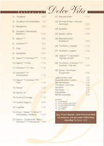 Carte du Dolce Vita Restaurant à Ilsfeld