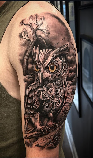 Explore witch hand tattoo ideas, creative tattoo ideas in Towson, available at Layer 3 Collective