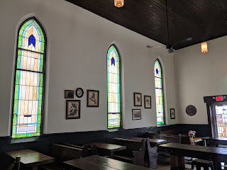 A row of beer taps