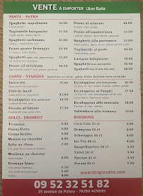 Restaurant italien Don Giovanni à Achères (la carte)