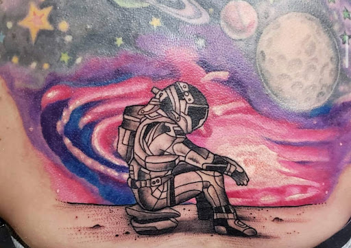 Explore arm filler tattoo ideas, creative tattoo ideas in Lander, available at Blackblood Tattoo and Piercing