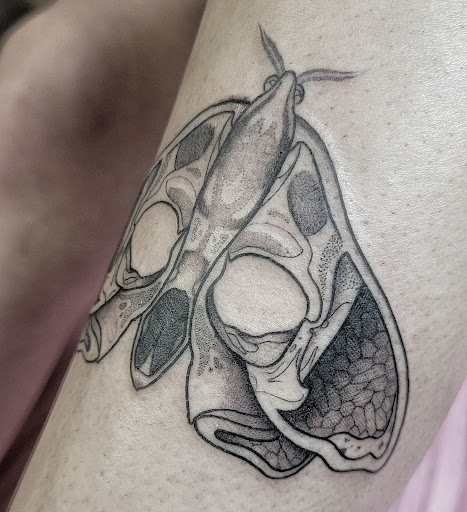 Explore party tattoo ideas, creative tattoo ideas in Carbondale, available at Bonedale Tattoo