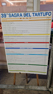 Menu du Sagra del Tartufo Girone à San Jacopo al Girone