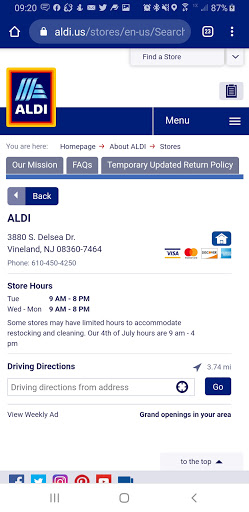 Supermarket «ALDI», reviews and photos, 2651 S Delsea Dr, Vineland, NJ 08360, USA