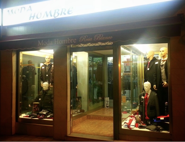 Moda Hombre Rosa Blanco