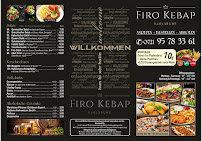 Menu du Firo Kebap à Karlsruhe