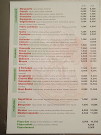 Menu du Manu Pizz' à Saint-Sauveur