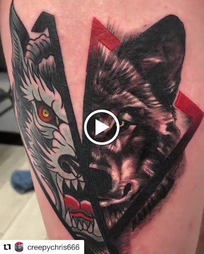 Explore dog tattoo ideas, creative tattoo ideas in Jacksonville, available at American Tattoo Society of Jacksonville