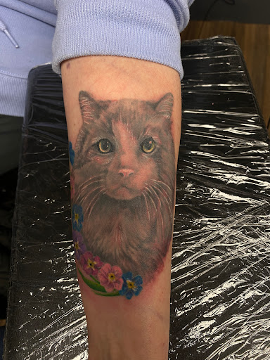 Explore tattoo ideas for mens thigh, creative tattoo ideas in Scranton, available at The Rock Shop Tattoo Gallery