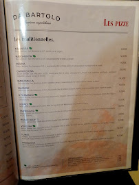 Osteria Pizzeria da Bartolo à Bordeaux menu