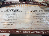 Restaurant Café de la mairie à Audruicq - menu / carte