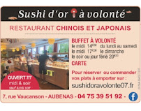 Menu / carte de Restaurant asiatique Sushi d'or à volonté à Aubenas