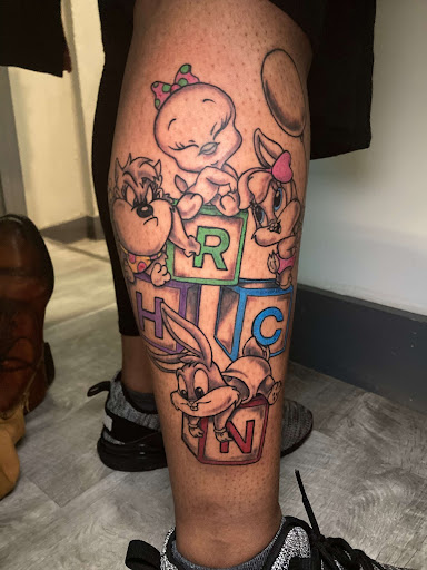 Explore fox racing tattoo ideas, creative tattoo ideas in Atlanta, available at Iron Palm Tattoos & Body Piercing Atlanta