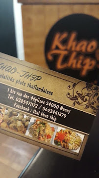 Thai Khao Thip à Nancy menu
