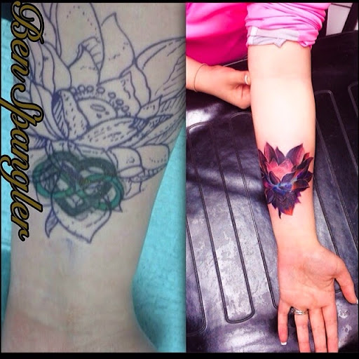 Explore angel chest tattoo ideas, creative tattoo ideas in Panama City Beach, available at Oxygen Tattoo and Body Piercing Studio