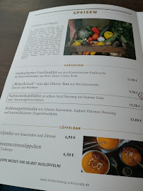 Schlosscafé à Rudolstadt menu
