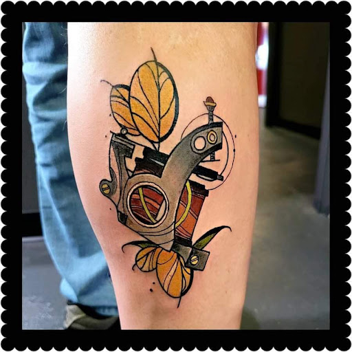 Explore black and grey sleeve tattoo ideas, creative tattoo ideas in Redding, available at Dominant Ink