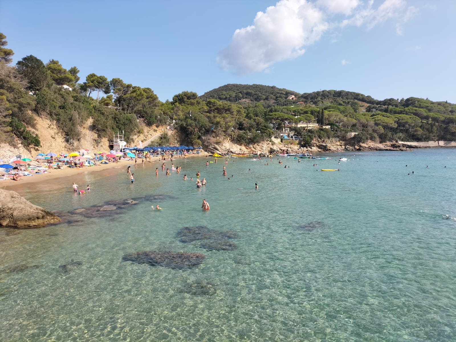 Spiaggia Le Calanchiole'in fotoğrafı mavi saf su yüzey ile