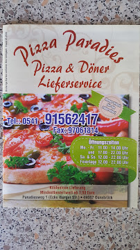 Pizzeria Pizza Paradies à Osnabrück - menu / carte