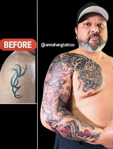 Explore cover up tattoo ideas for names on wrist, creative tattoo ideas in Garden Grove, available at Anna Hang Tattoo