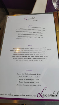 Restaurant L'Essentiel à Calais menu
