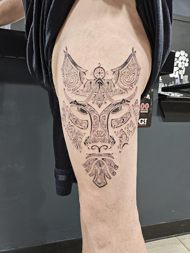 Explore ear tattoo ideas, creative tattoo ideas in Sykesville, available at Wolfpack Body Artstattoos and piercings