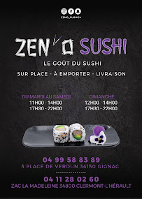 Restaurant de sushis ZENO SUSHI à Gignac - menu / carte